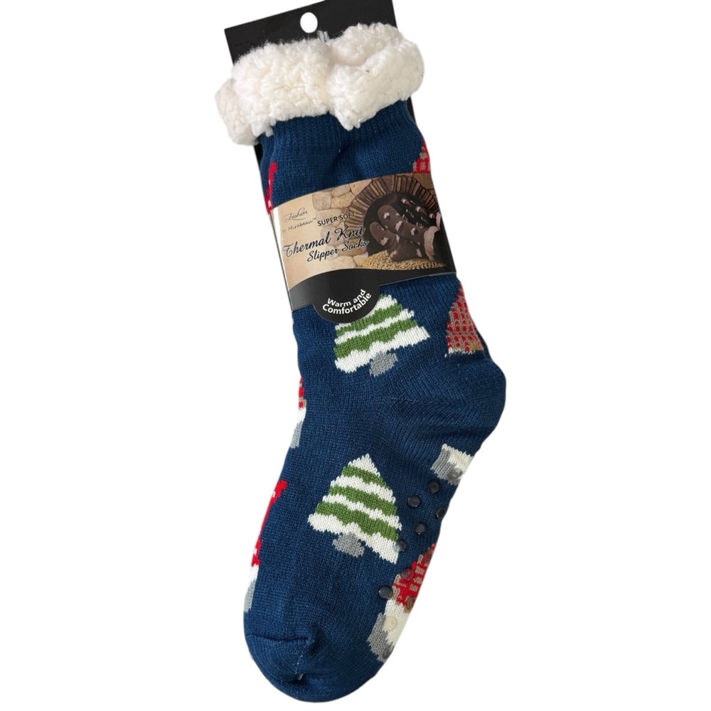 Gnome and Christmas Tree Thermal Slipper Socks One Size